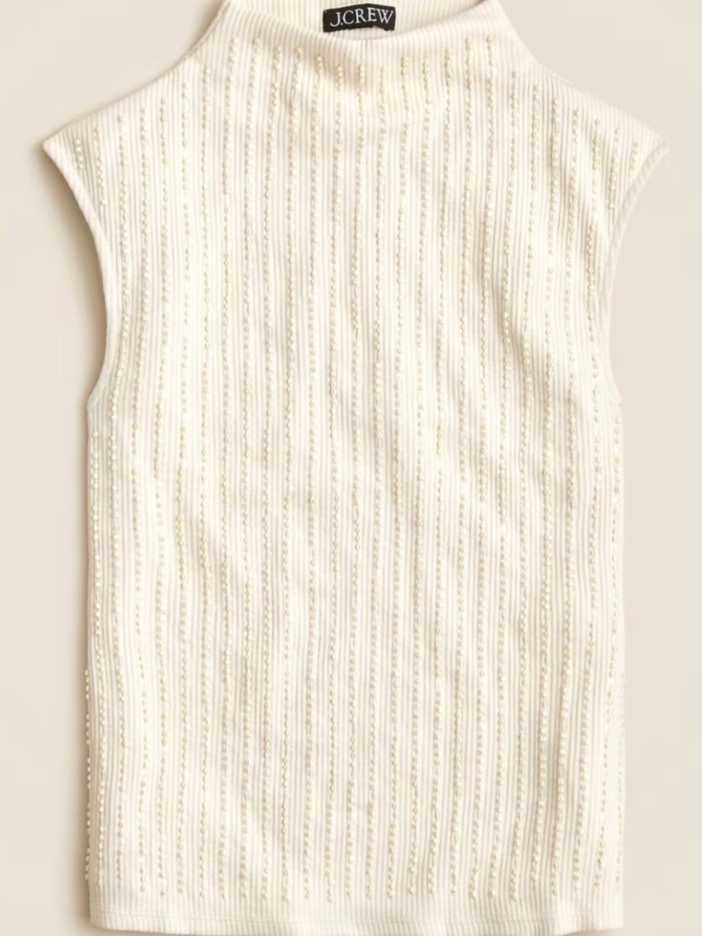 J.Crew Vintage Rib Beaded Mockneck Size XXL